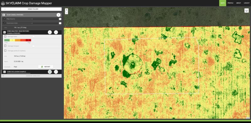 skyclaim greenness index ndvi is not good for flowering canola